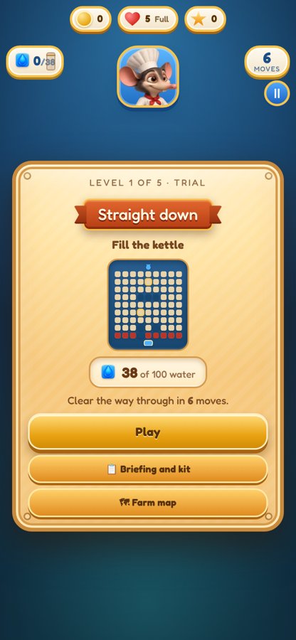 Flowfall level start card